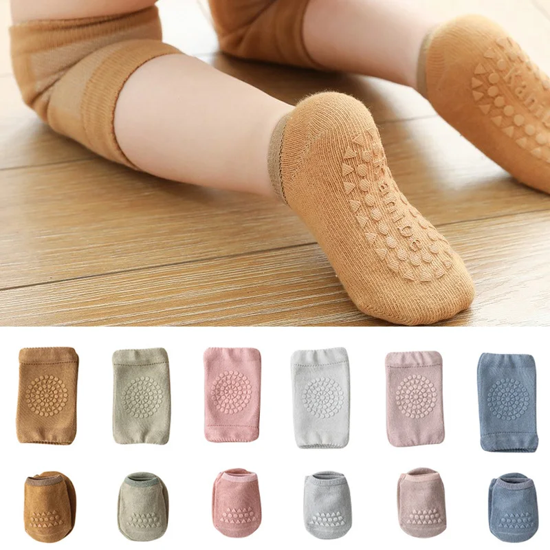 Baby Knee Pad Crawling - Baby Knee Pads Socks Set Solid